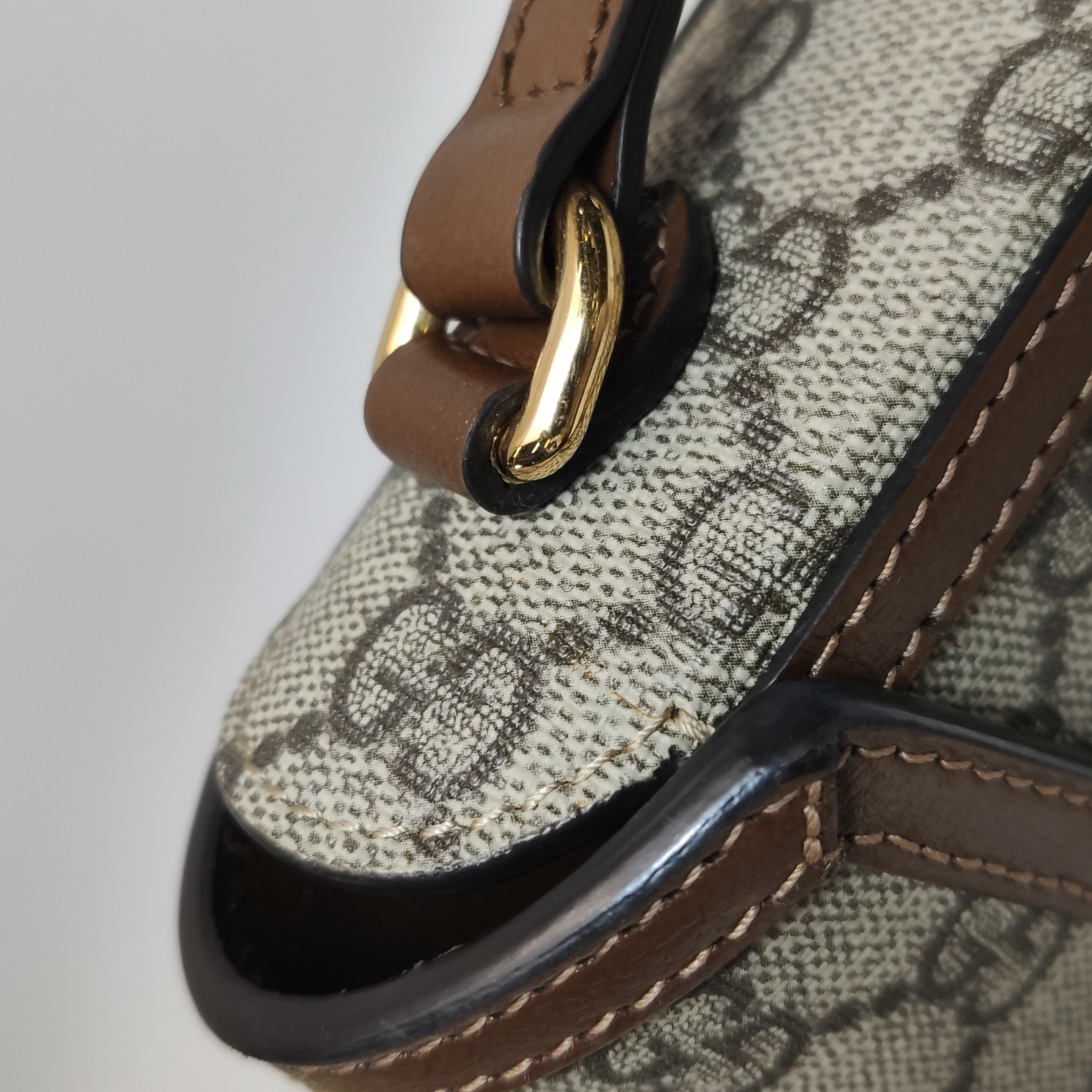 Gucci Horsebit 1955 Flap Crossbody Bag GG Coated Canvas Mini — photo 13 of 19
