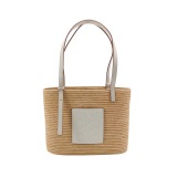 Loewe Square Basket Tote Woven Raffia Small — thumbnail 1