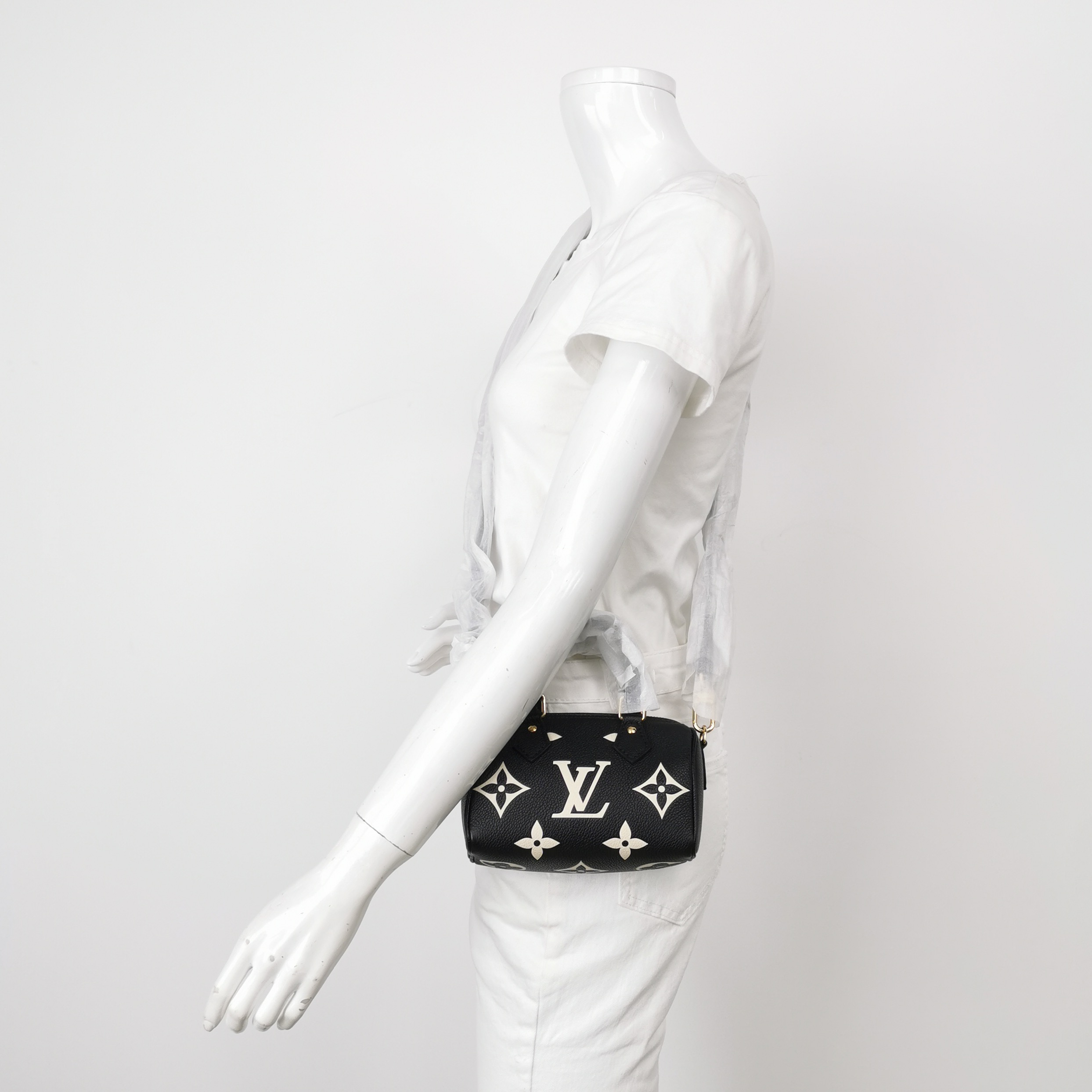 Louis Vuitton(Lv) Speedy Bandouliere NM Bag Bicolor Monogram Empreinte Giant Nano — alternate view