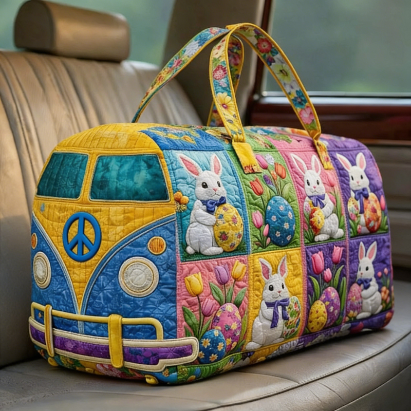 Cruiser Quilted Duffle Bag, Easter Basket Travel Bag, Floral Weekender Tote, Spring Holiday Gift