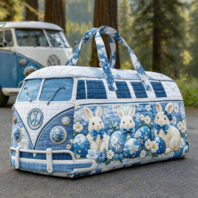 Cruiser Quilted Duffle Bag, Easter Basket Weekender Bag, Floral Travel Tote, Spring Vacation Gift