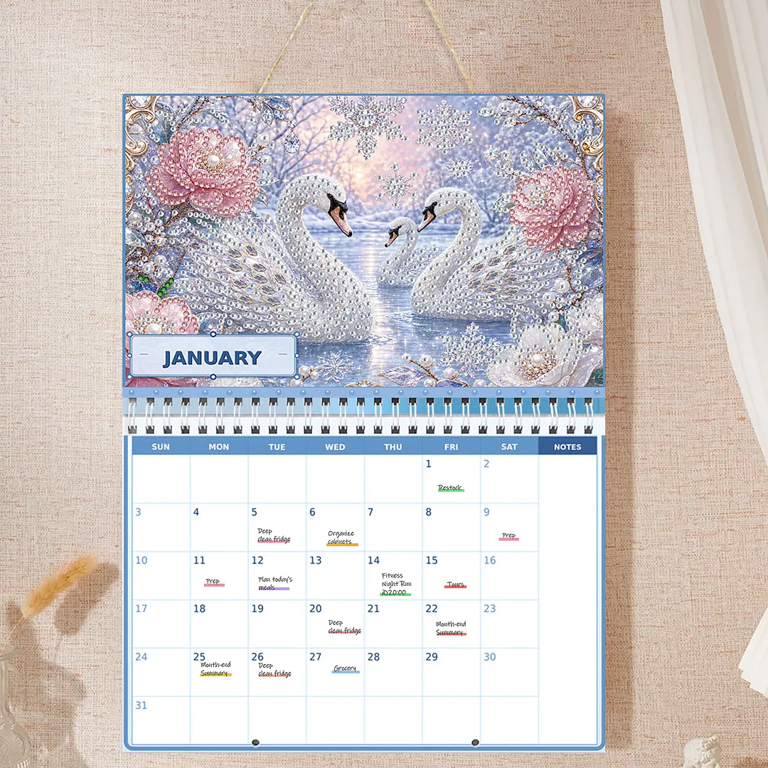 DIY 2027 Animal Diamond Painting Paper Calendar