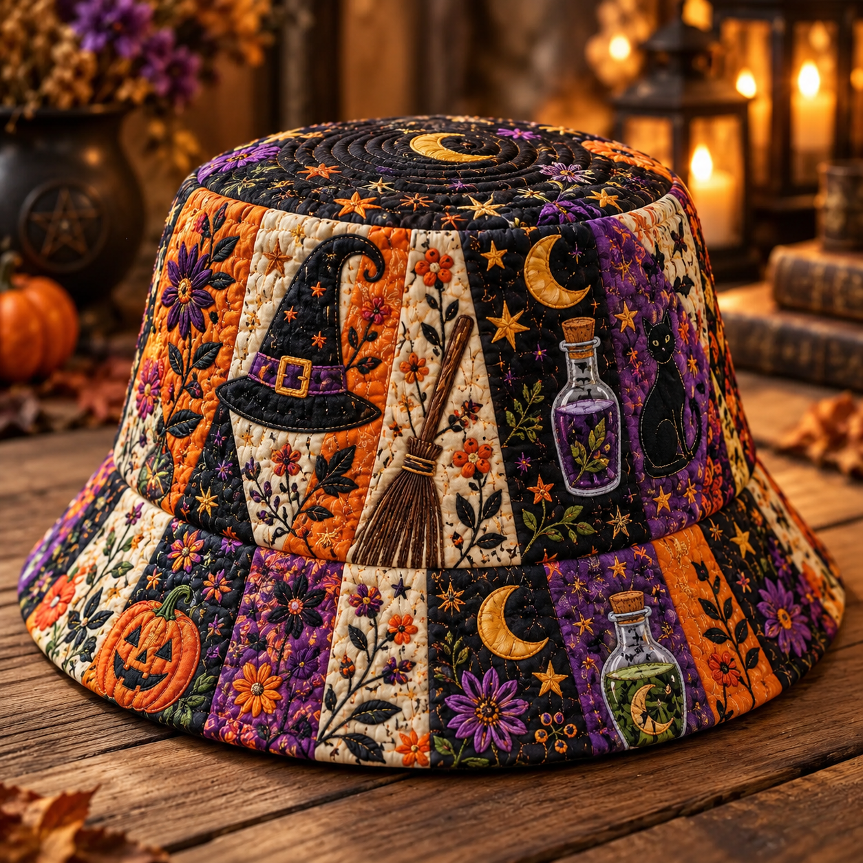 Witchy Potion Patchwork Quilted Fishing Hat