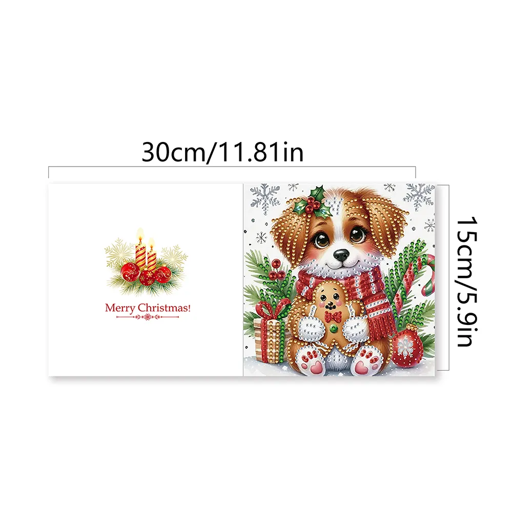 DIY 12Pcs Christmas-Diamond Painting Greeting Card