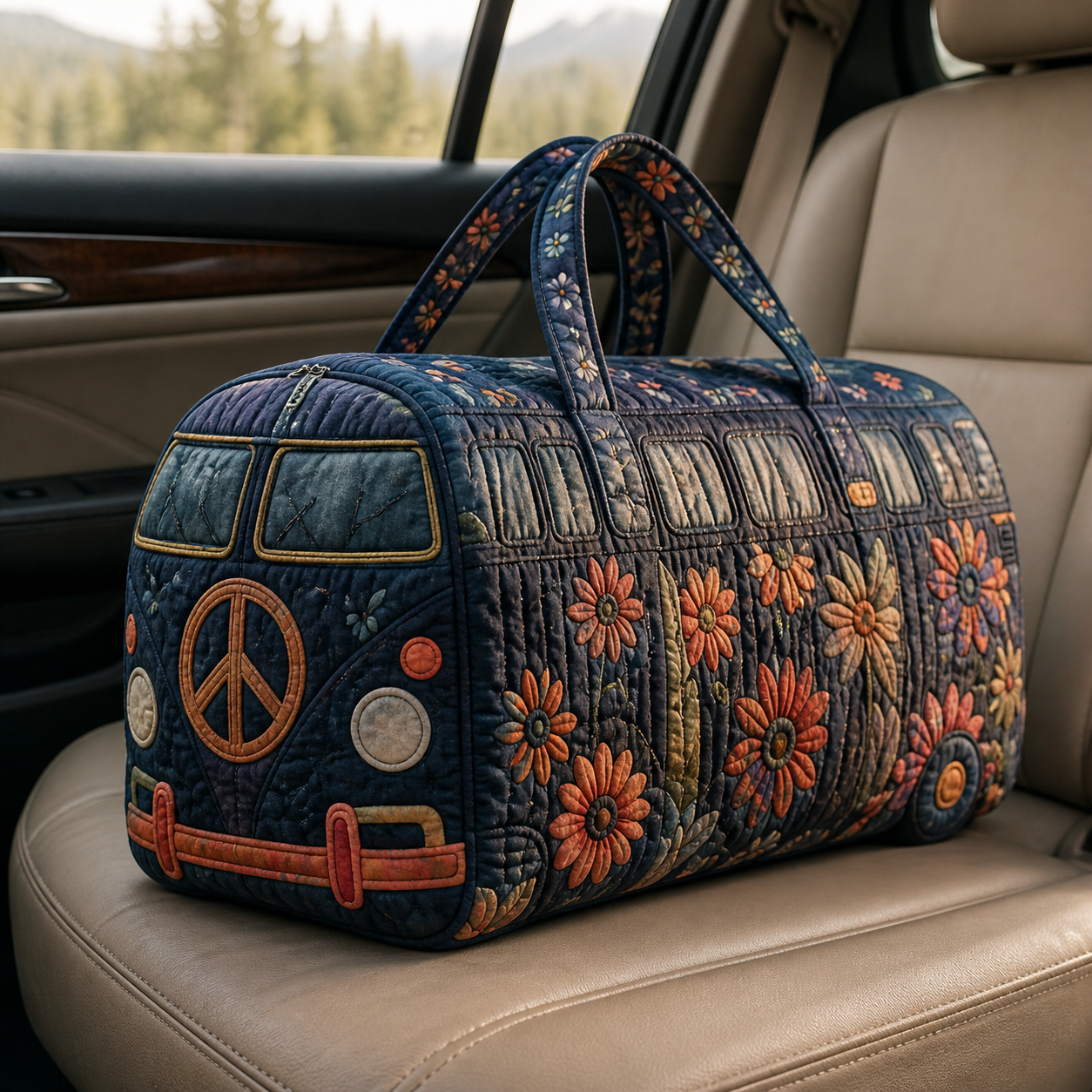 Midnight Floral Camper Quilted Travel Bag