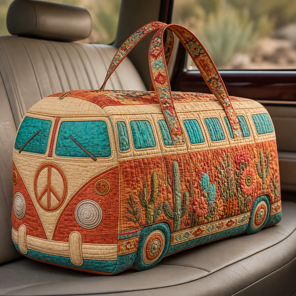 Desert Bloom Camper Quilted Travel Bag