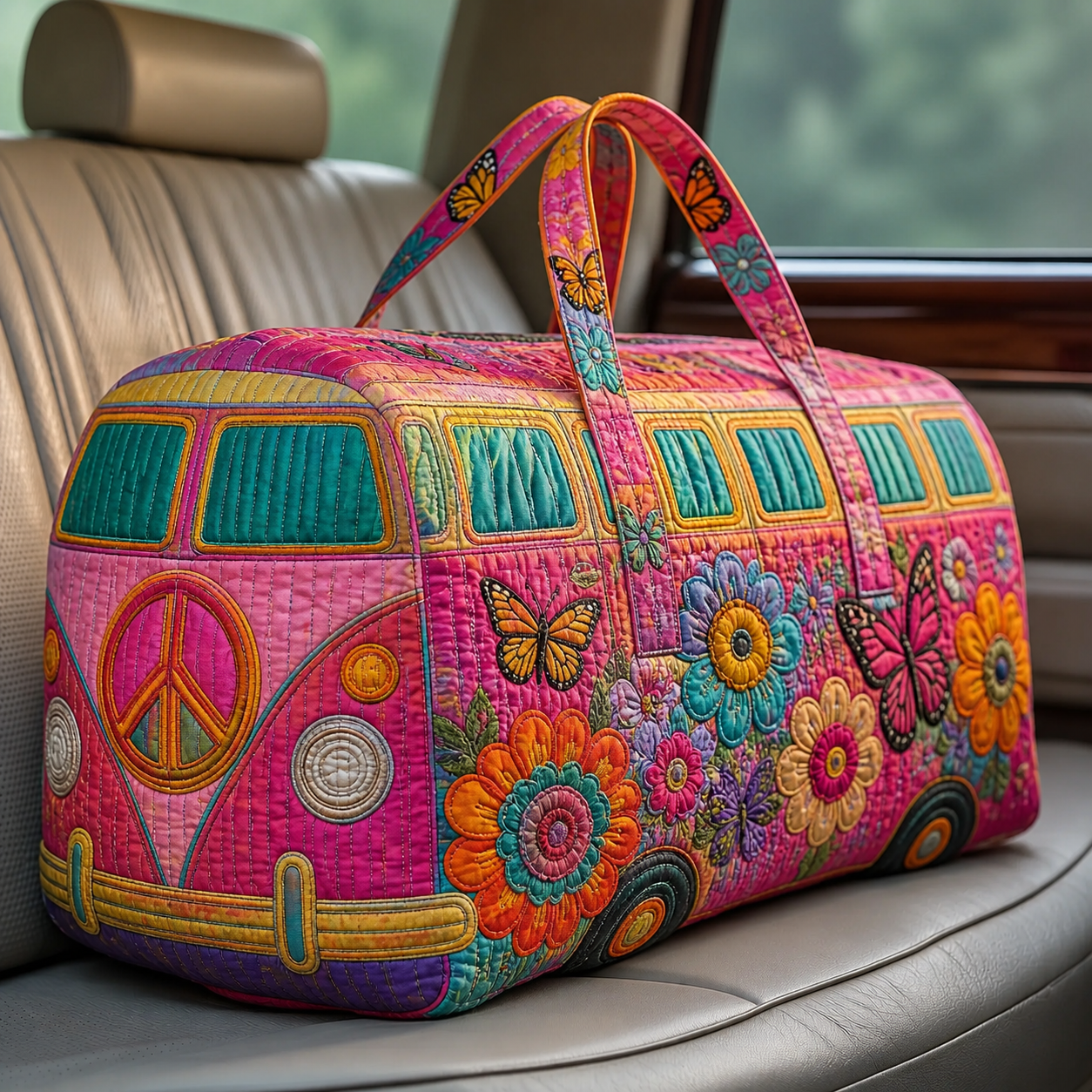 Butterfly Garden Camper Quilted Travel Bag