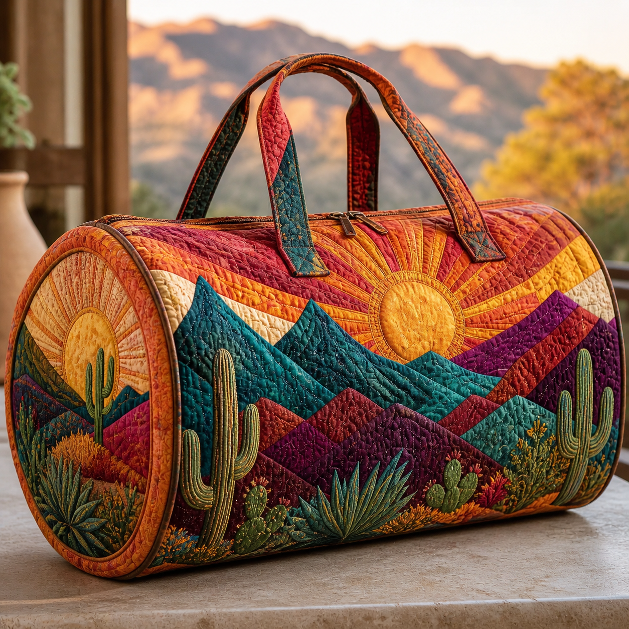 Desert Sunset Quilted Travel Bag