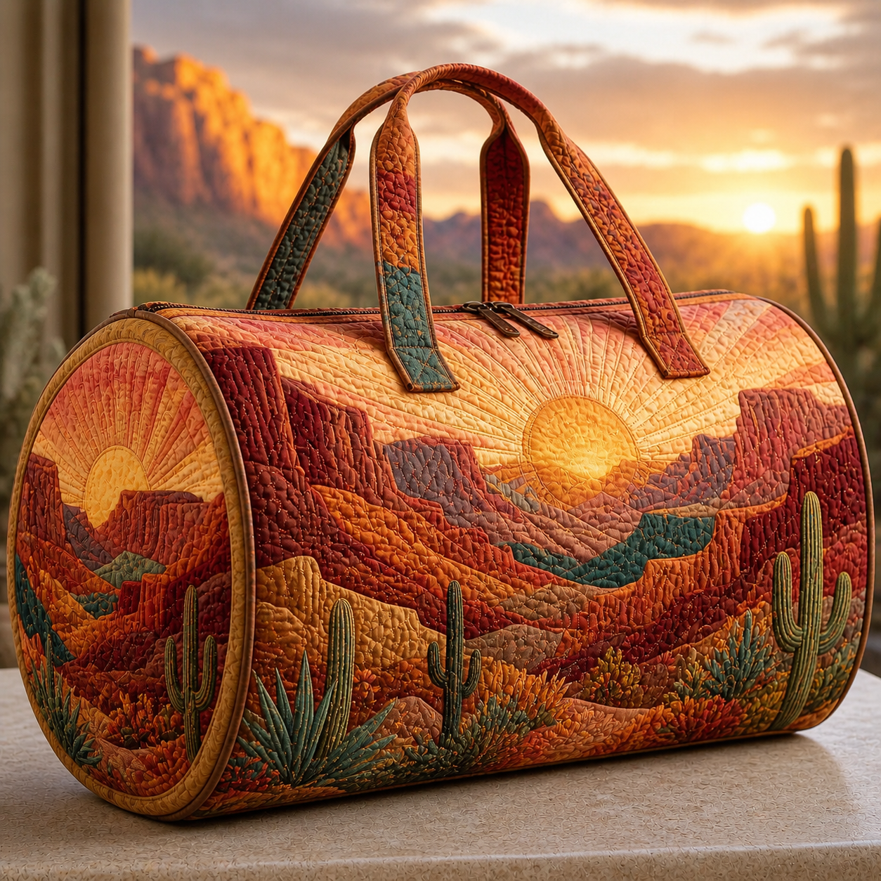 Desert Canyon Sunset Quilted Travel Bag