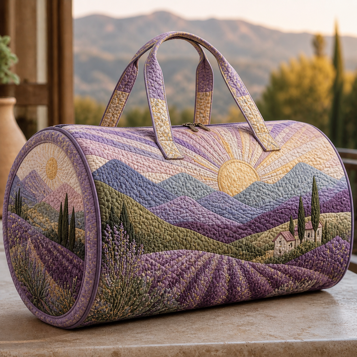 Lavender Hills Quilted Weekender Bag
