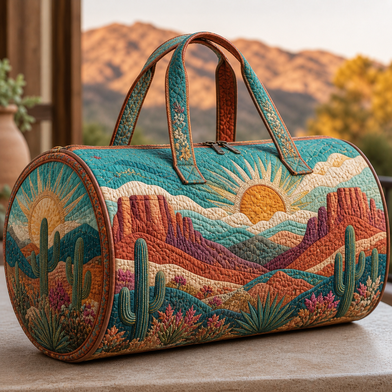 Southwest Sunrise Quilted Travel Bag