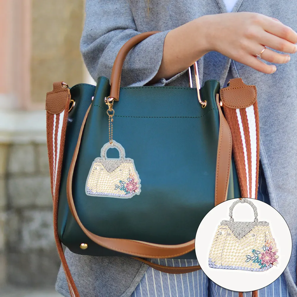 DIY Handbag-6Pcs Diamond painting keychain（Double-Sided)