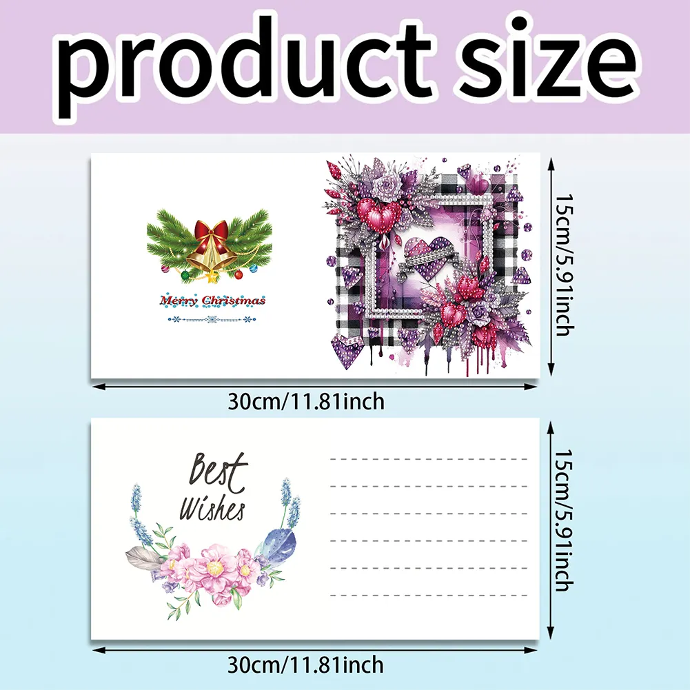 6pcs Diamond Painting Greeting Cards Diamond Art Cards for Adults(Flower Scene)