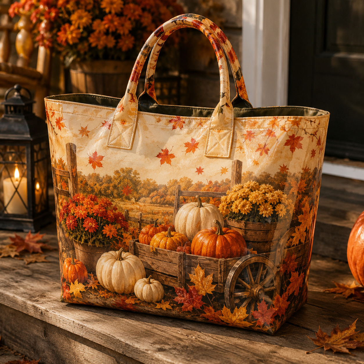 Autumn Pumpkin Harvest PVC Tote Bag