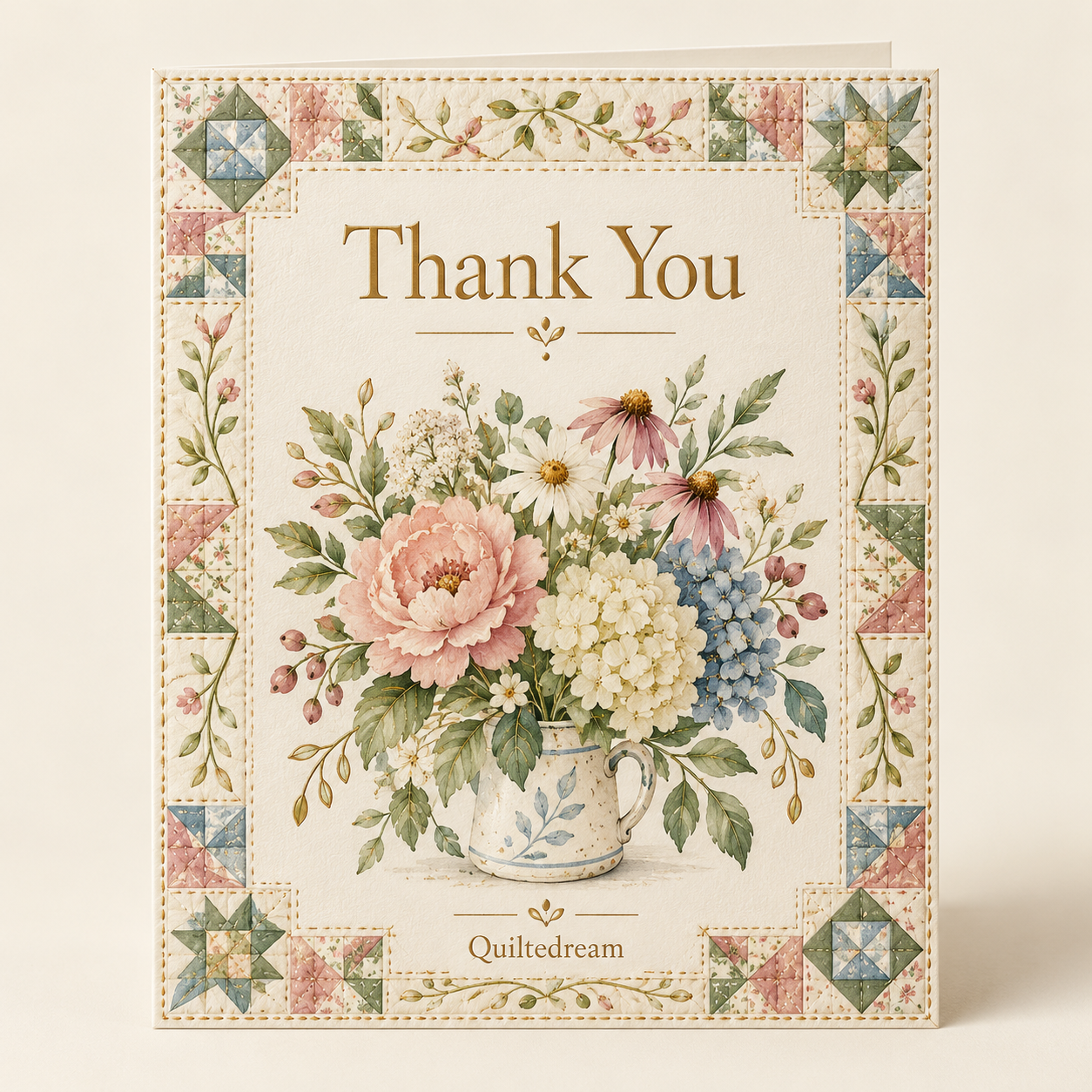 Quiltedream Thank You greeting card
