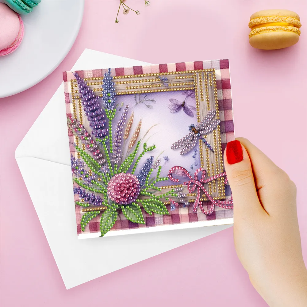 6pcs Diamond Painting Greeting Cards Diamond Art Cards for Adults(Flower Scene)