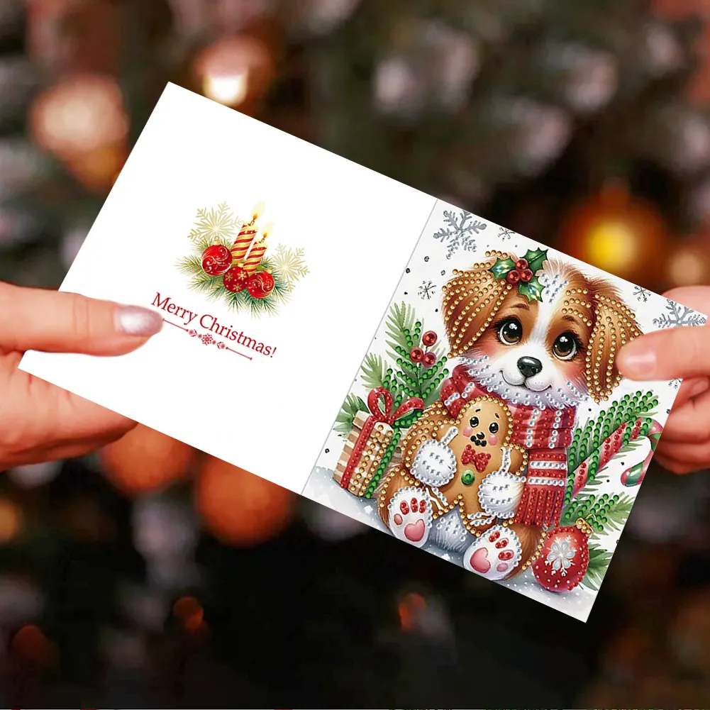 DIY 12Pcs Christmas-Diamond Painting Greeting Card