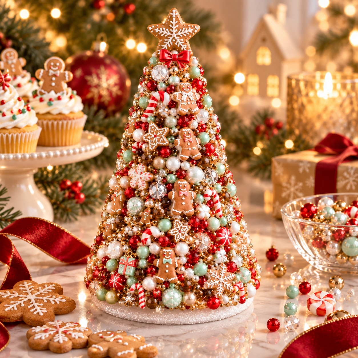 DIY Beaded Pearl Art Christmas Tree – Ornament Kit Holiday Decor