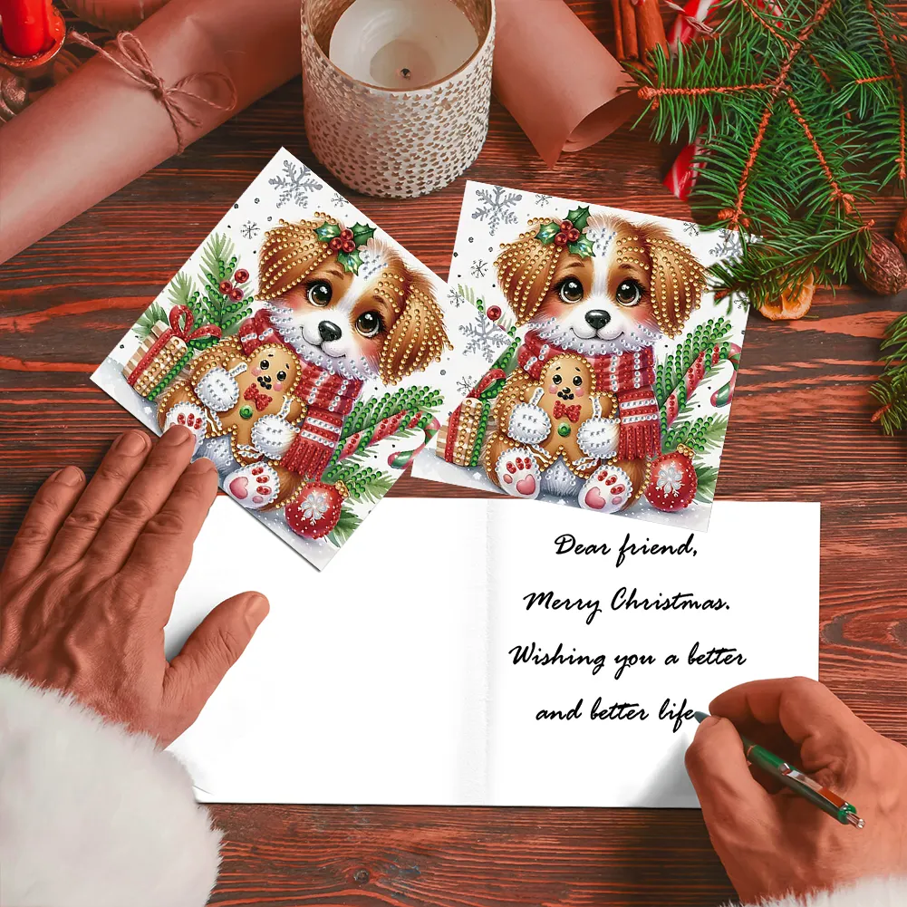 DIY 12Pcs Christmas-Diamond Painting Greeting Card