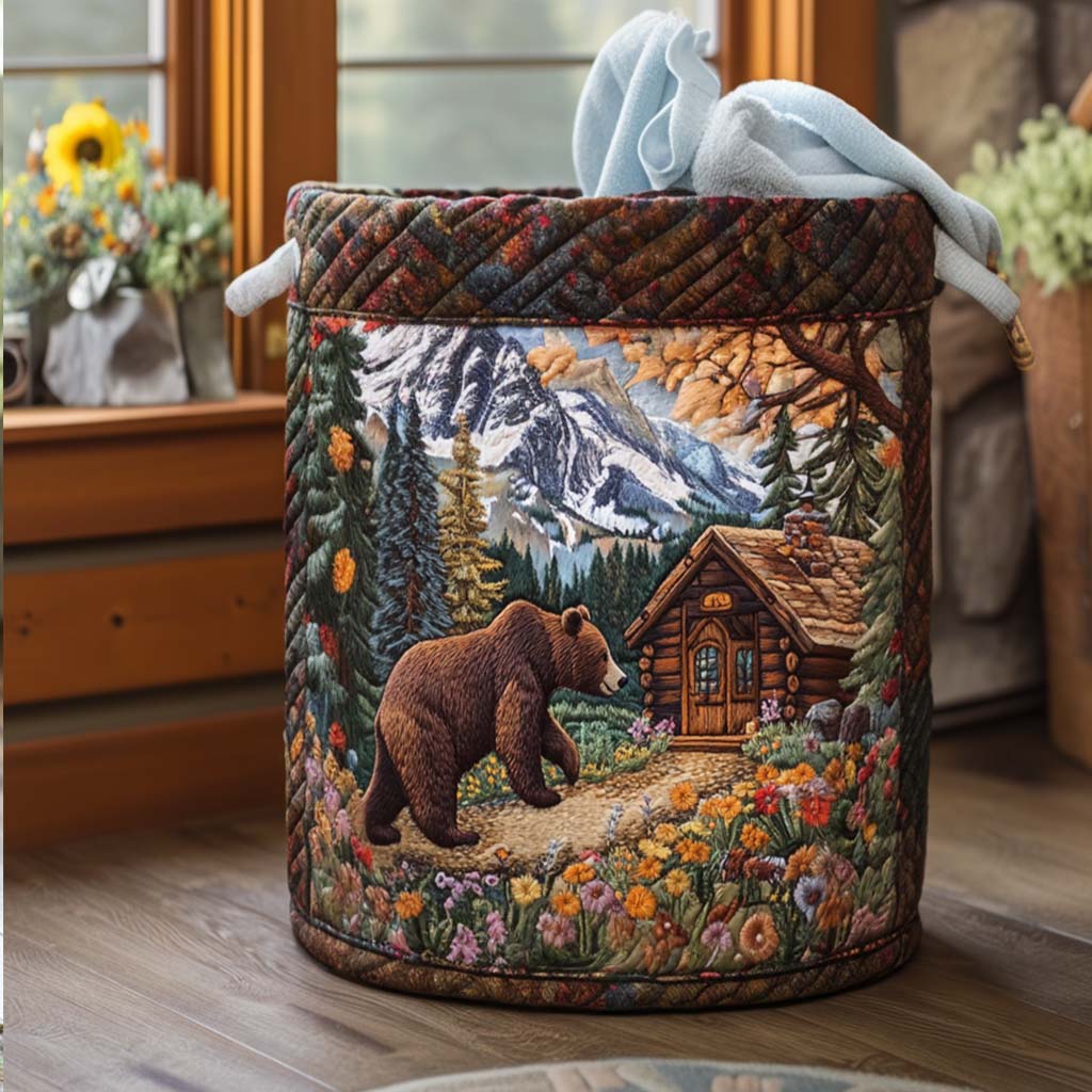 Bear Quilted Laundry Basket NCU0QN011
