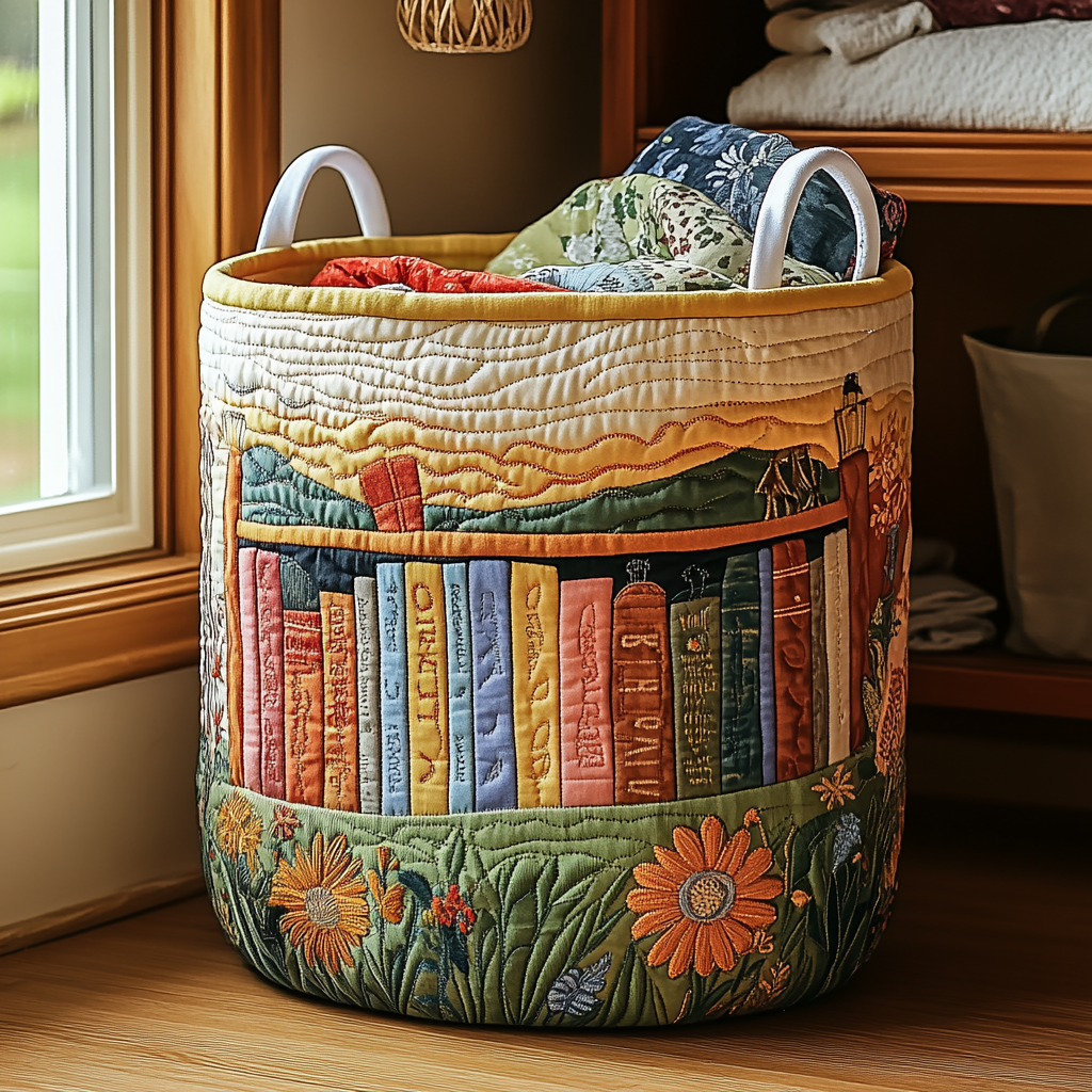 Blooming Shelf Quilted Laundry Basket NCU0DDK833