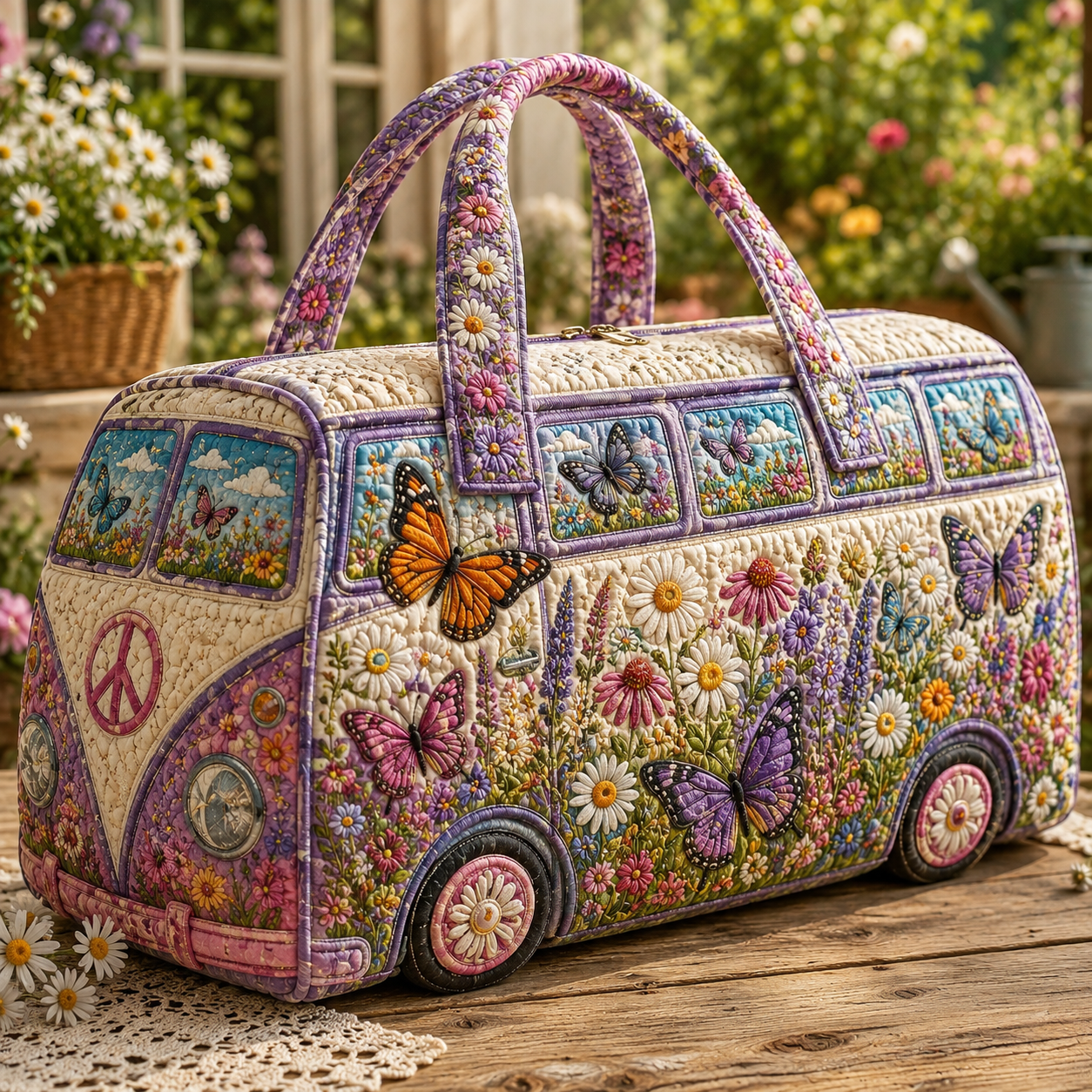 Butterfly Meadow Quilted Duffle Bag
