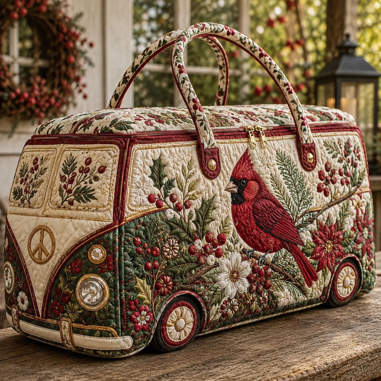 Cardinal Winter Garden Quilted Duffle Bag