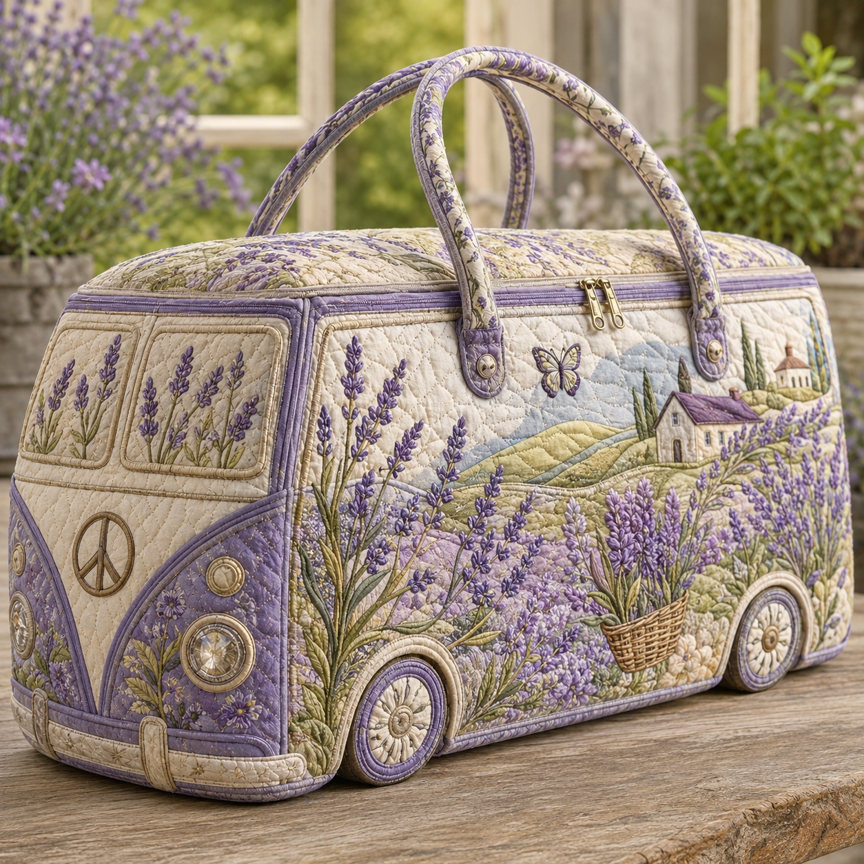 Desert Bloom Hummingbird Quilted Duffle Bag