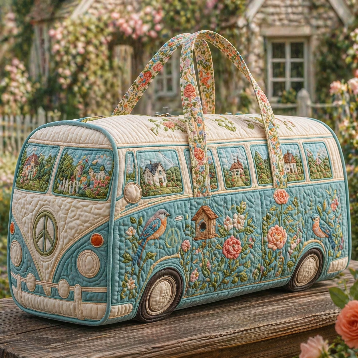 Rose & Songbird Hippie Van Quilted Duffle Bag