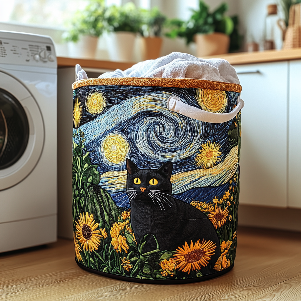 Cat Quilted Laundry Basket NCU0QN017
