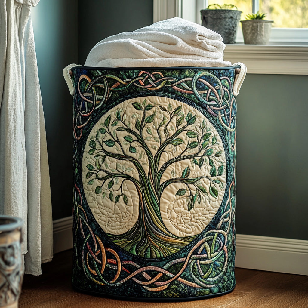 Eternal Roots Quilted Laundry Basket NCU0PVL619