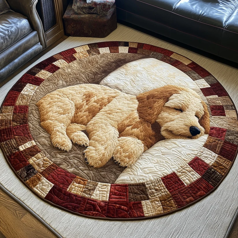 Doodle Nap Time Quilted Round Mat