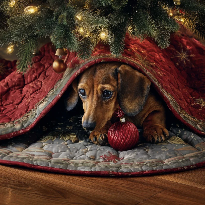 Dachshund Quilted Tree Skirt