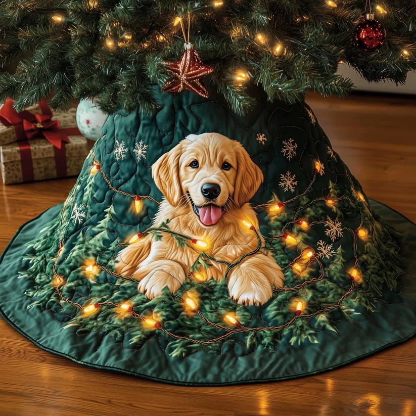 Golden Retriever Quilted Tree Skirt