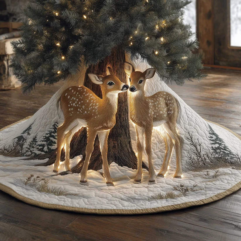 Deer Quilted Tree Skirt
