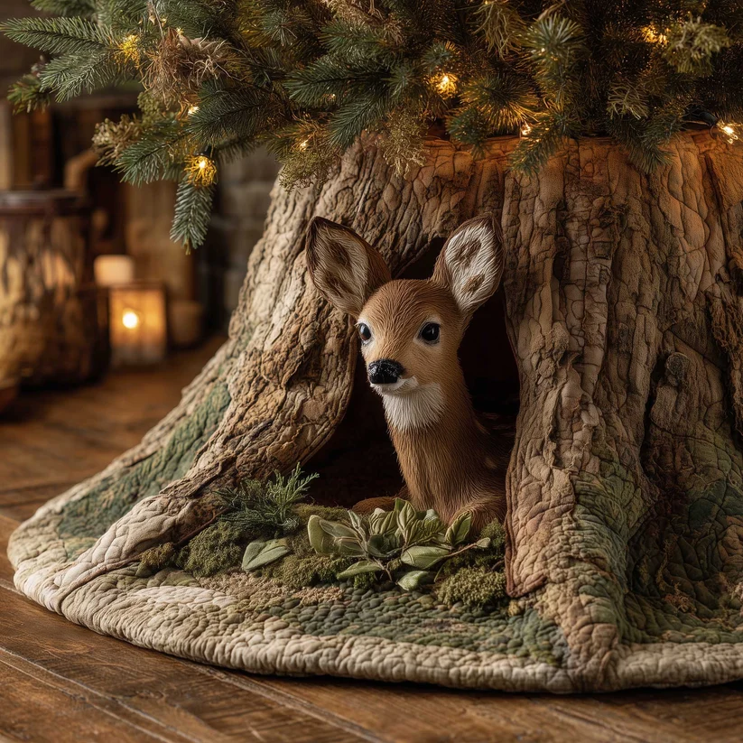 Deer Quilted Tree Skirt