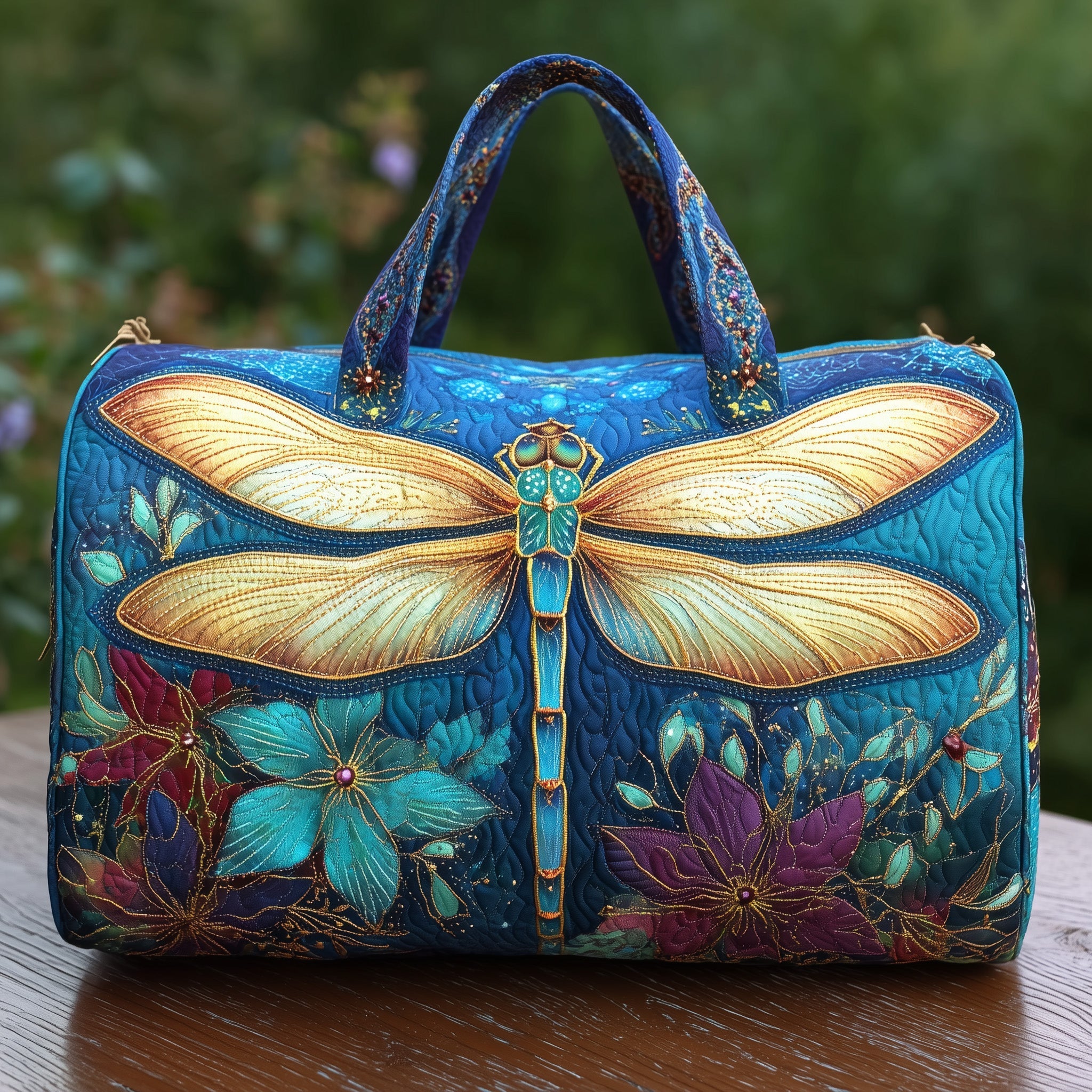 Elegant Dragonfly Quilted Duffle Bag GFTONL5705