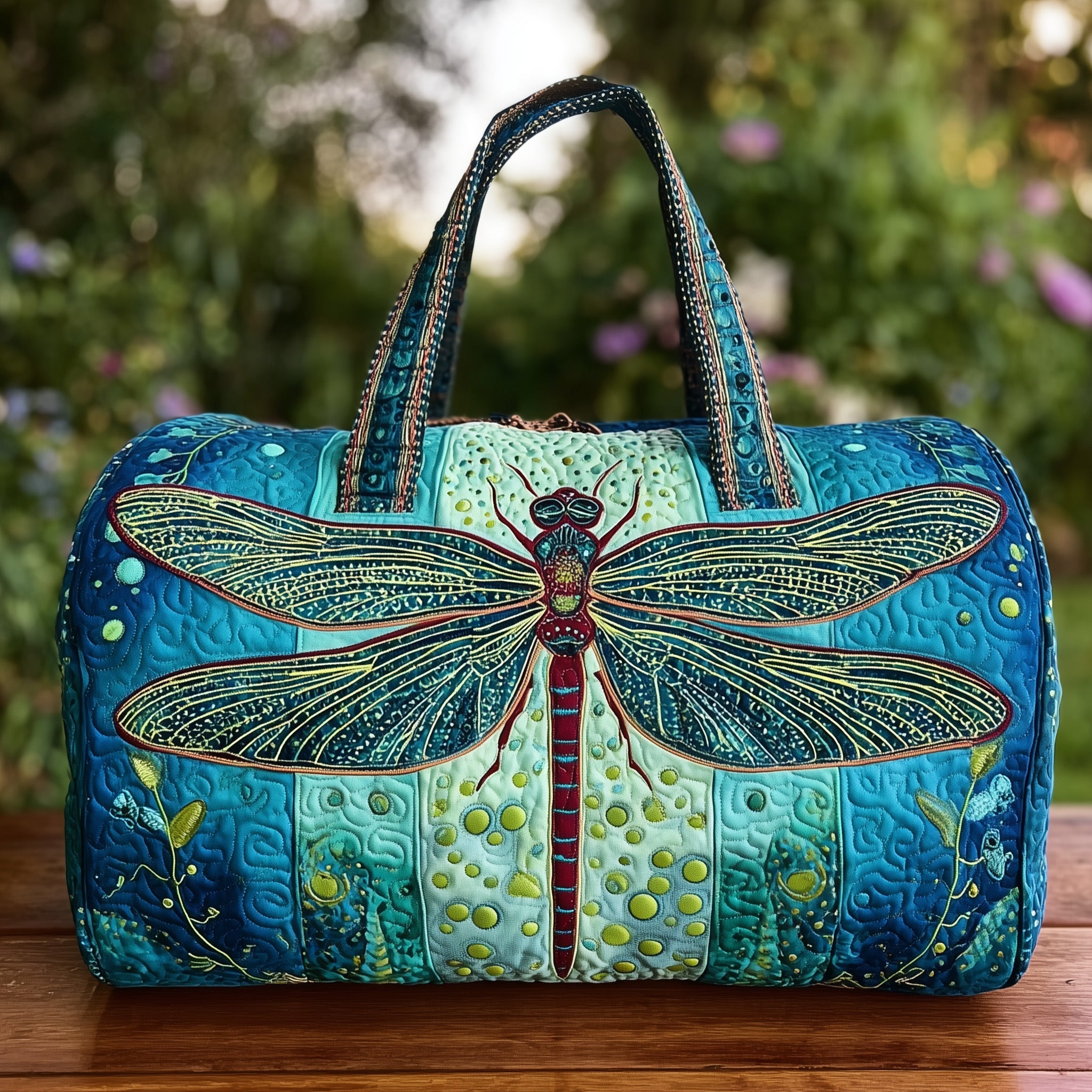 Elegant Dragonfly Quilted Duffle Bag GFTONL5707