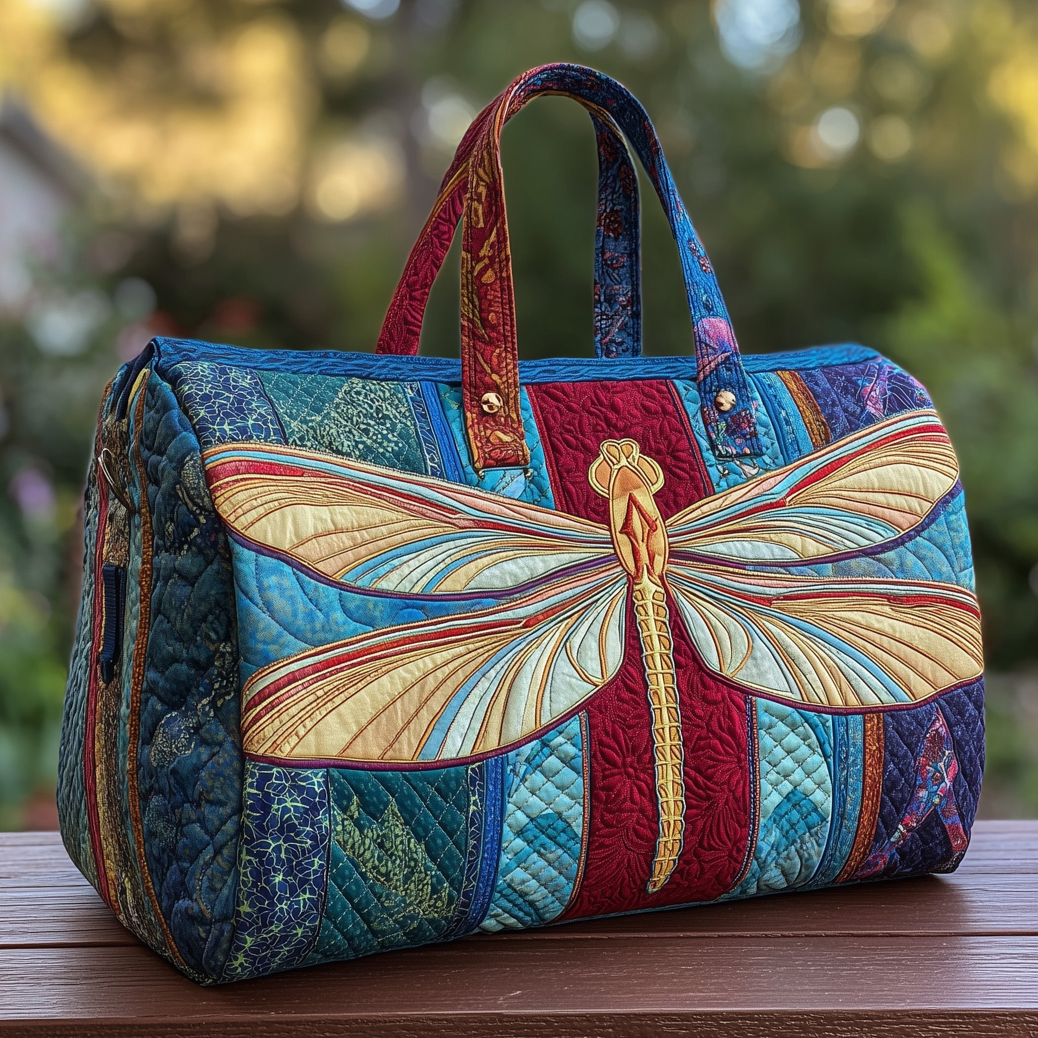 Elegant Dragonfly Quilted Duffle Bag GFTONL5709