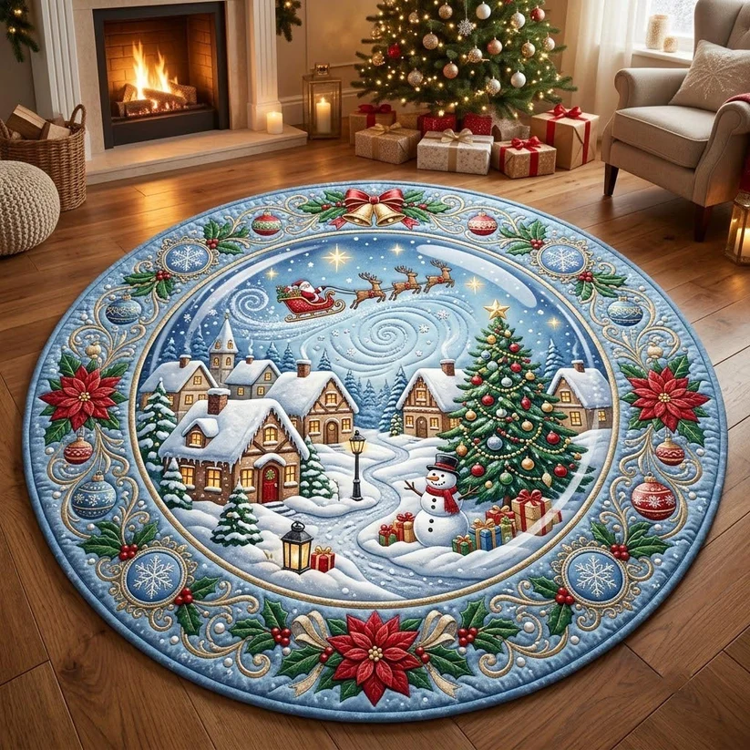 Christmas Quilted Round Mat