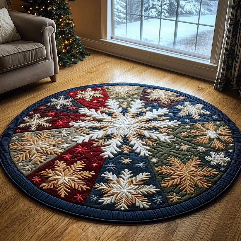 Christmas Charm Quilted Round Mat