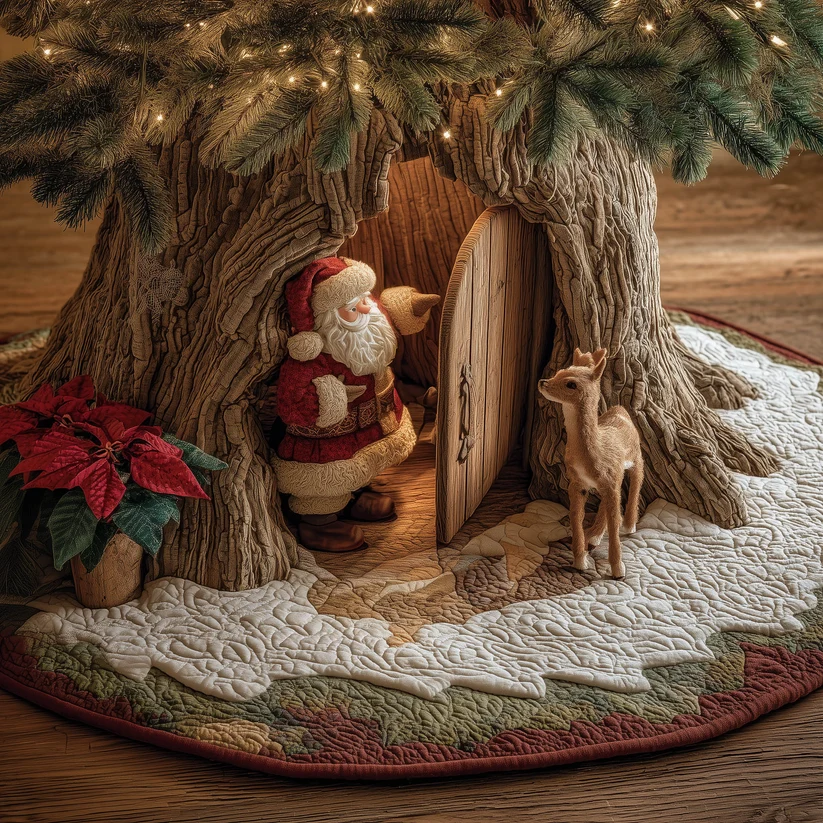 Santa Buddy Quilted Tree Skirt