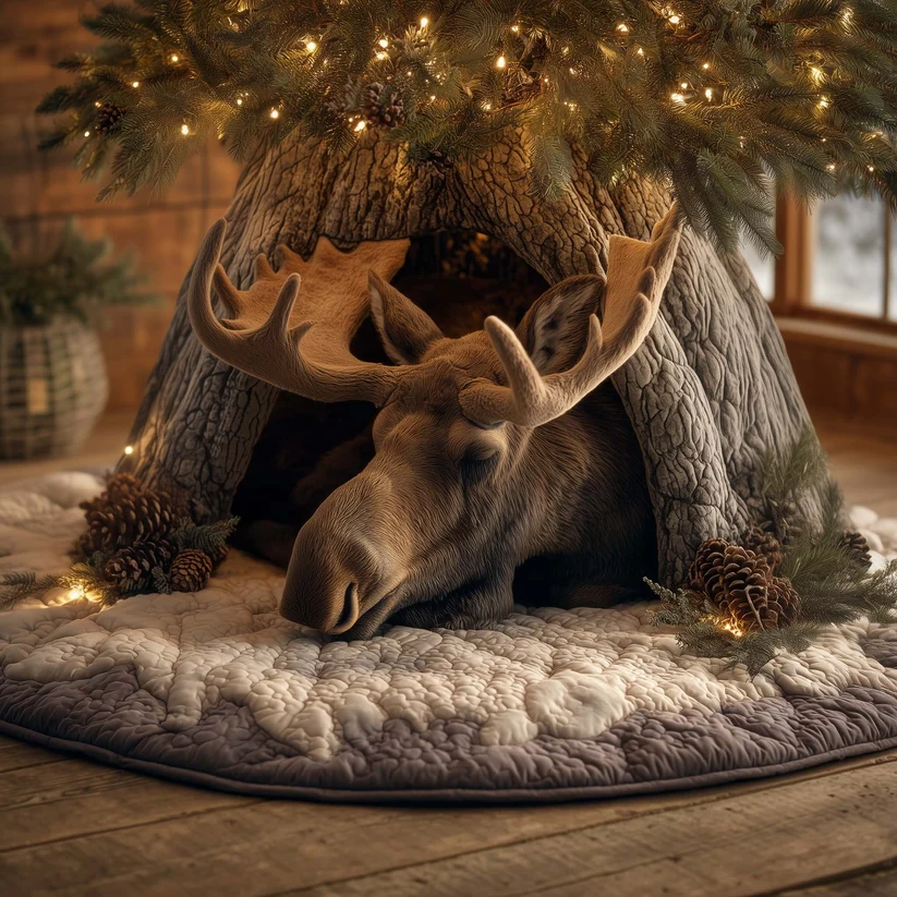 Forest Guardian Quilted Tree Skirt