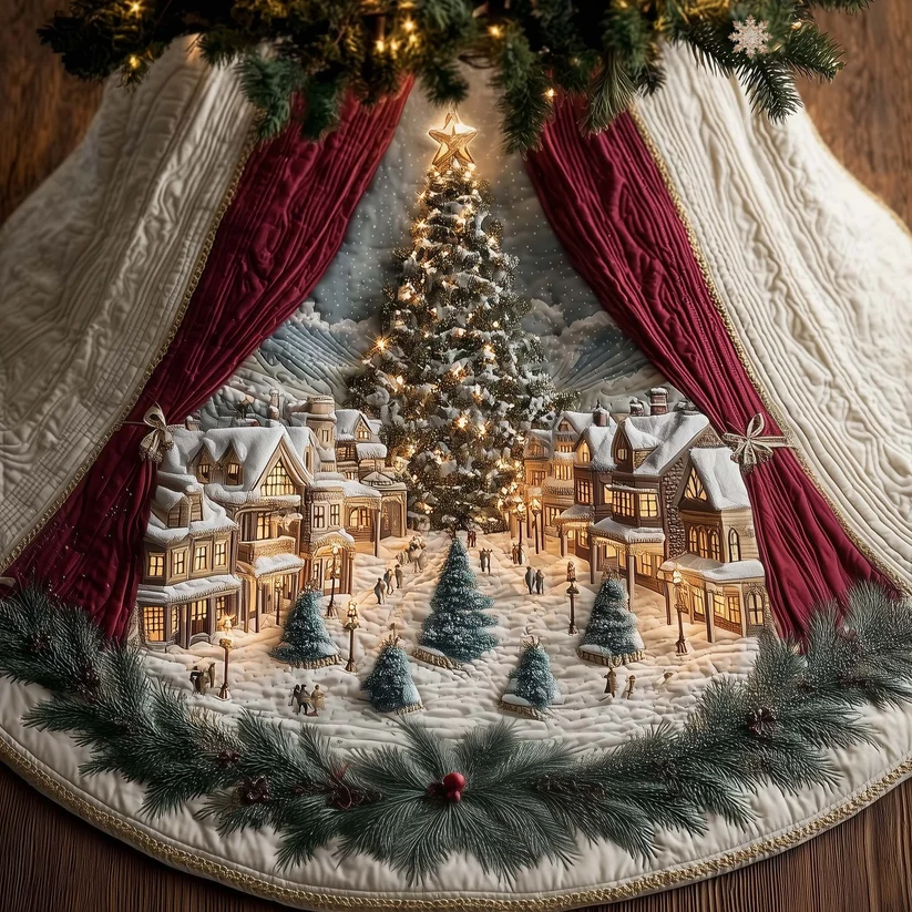 Christmas Wonderland Quilted Tree Skirt