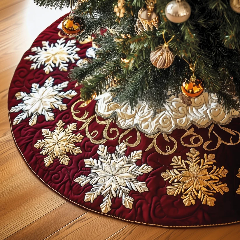 Snowflake Quilted Tree Skirt