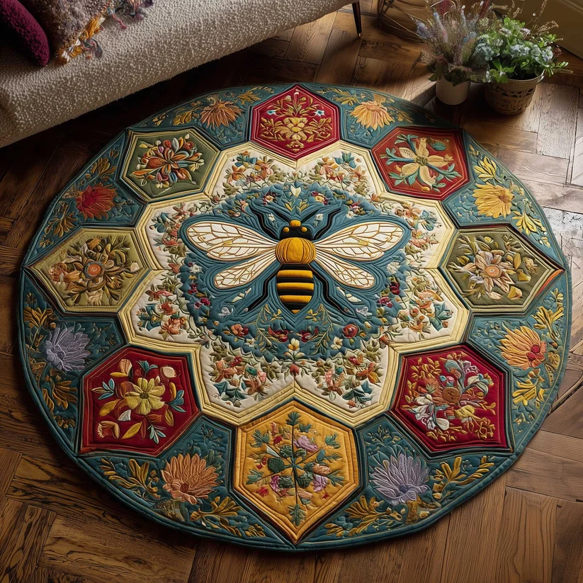 Sweet Worker Quilted Round Mat