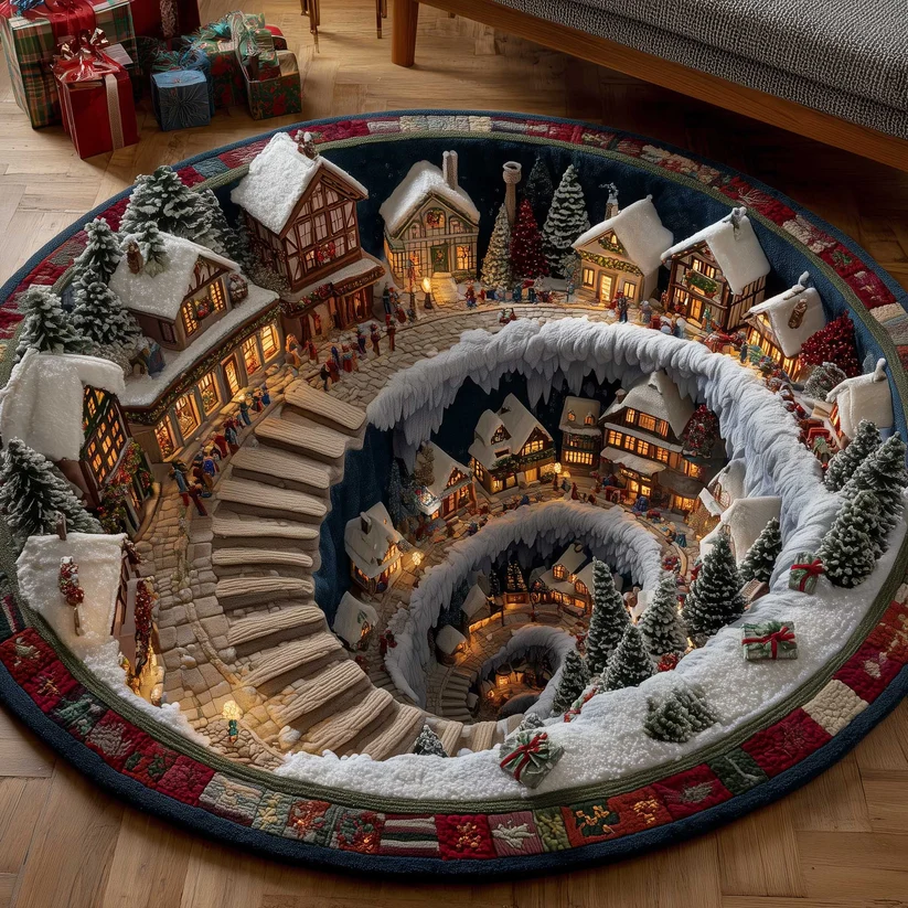 Christmas Wonderland Quilted Round Mat