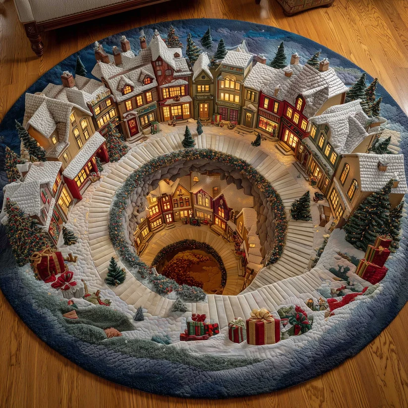 Christmas Wonderland Quilted Round Mat