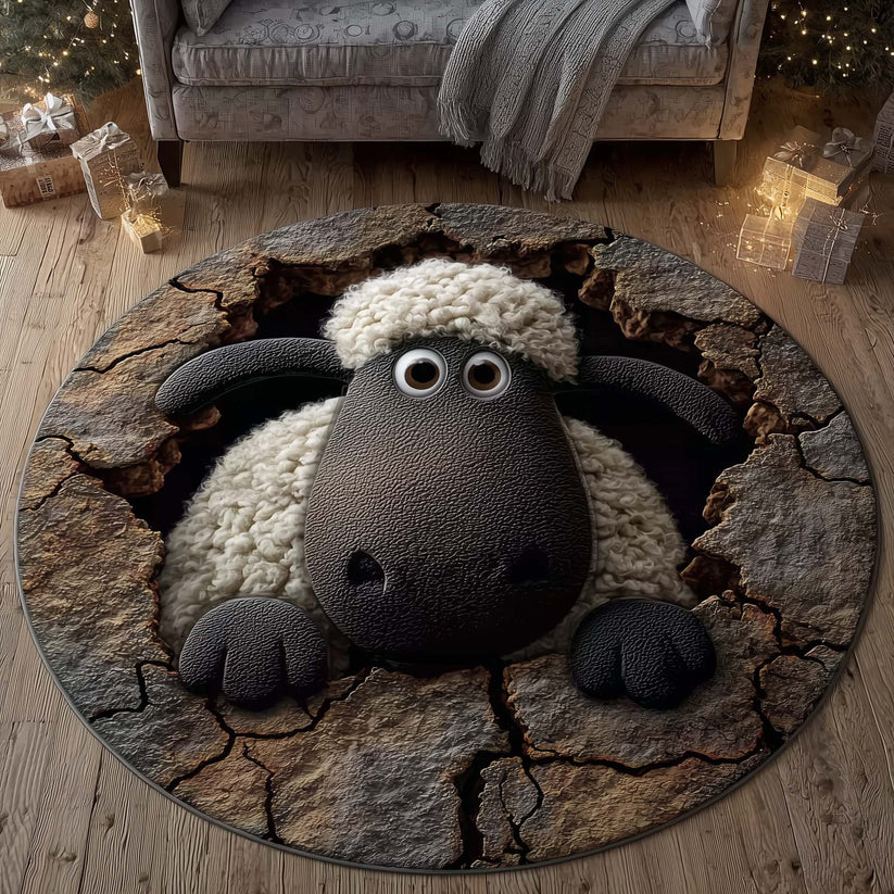 Woolly MeadowQuilted Round Mat