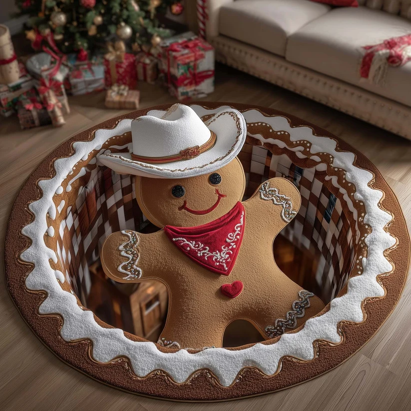 Howdy Christmas Quilted Round Mat